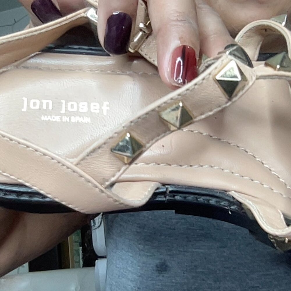 JON JOSEF  alcon studded platform sandal - natural leather 7.5 - Picture 3 of 8